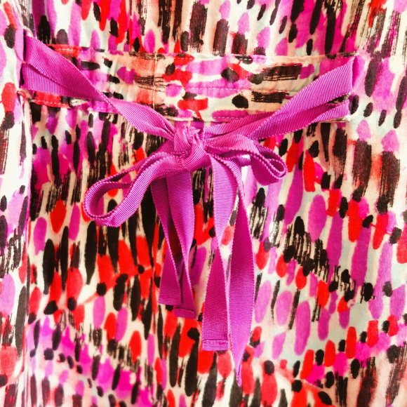 LOGO by Lori Goldstein Short Sleeve Pink Print Top with Tie Back Size M - Picture 3 of 4